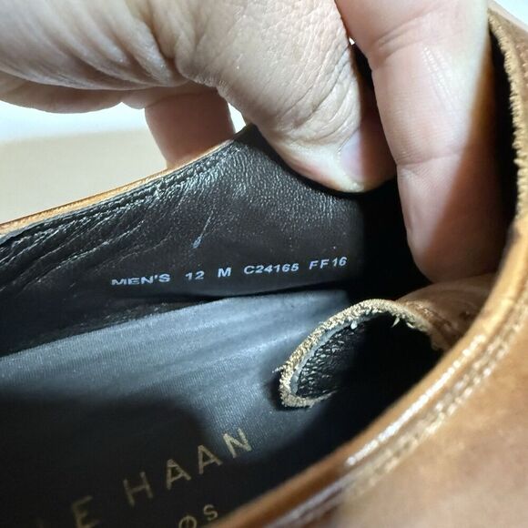 Cole Haan Warner Grand Monk Strap Men's Size 12 M Brown Shoes Cap Toe C24165 - Picture 8 of 9